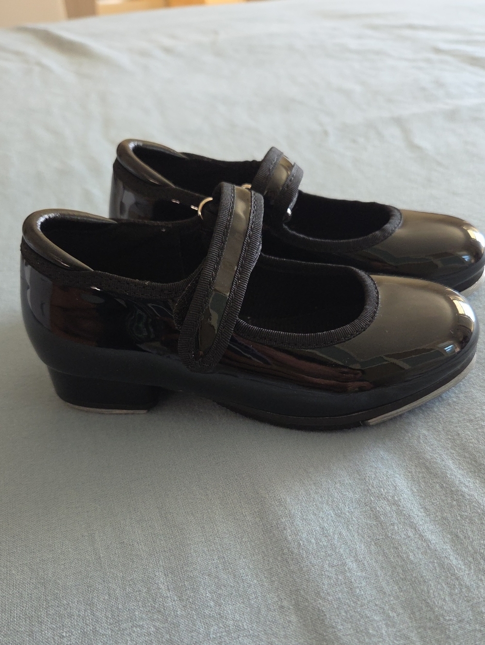 Kids Black Tap Shoes with Strap